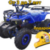 Электроквадроцикл motoland ATV E008 800 ватт синий