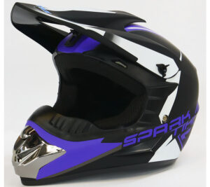 Детский мотошлем кроссовый MOTAX G7 матово черно фиолетовый